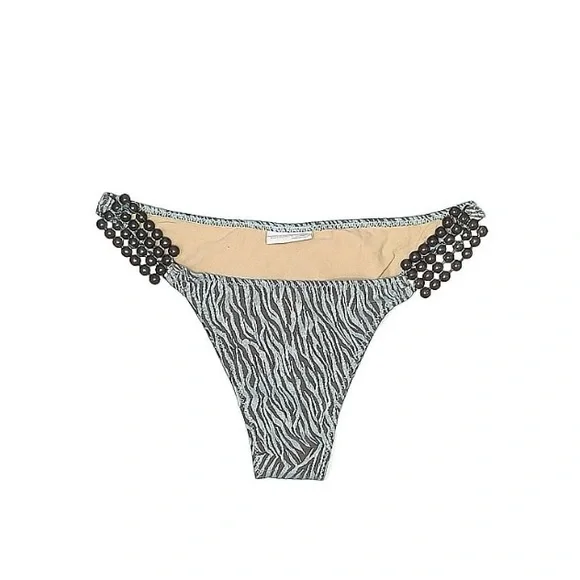 Beach Bunny BIKINI SET. Both pieces. Subtle zebra print light blue and brown med - Picture 4 of 6